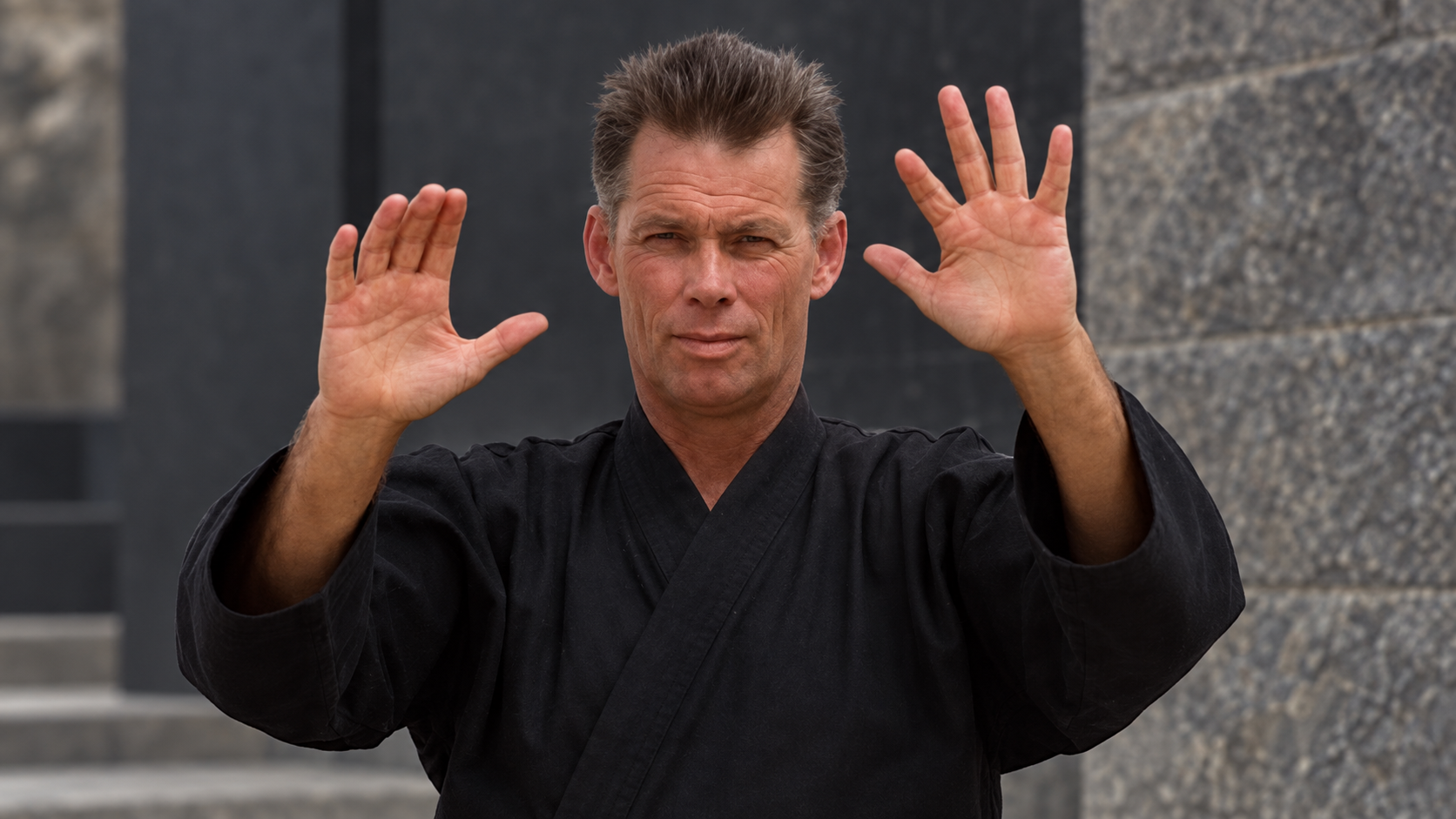 Trond Aaronson demonstrating work through the hands